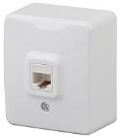 Розетка компьютерная накладная Эра Эксперт 1-м. RJ45 5e белый картинка